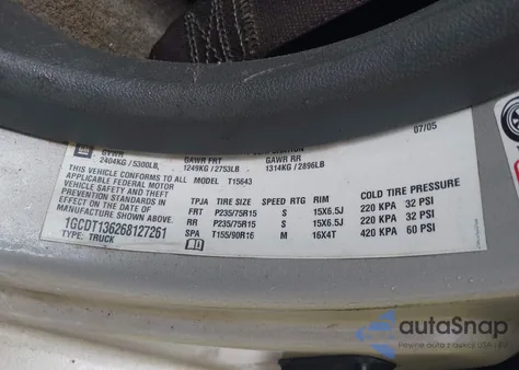 2006 Chevrolet Colorado Lt from USA, damaged, VIN 1GCDT136268127261